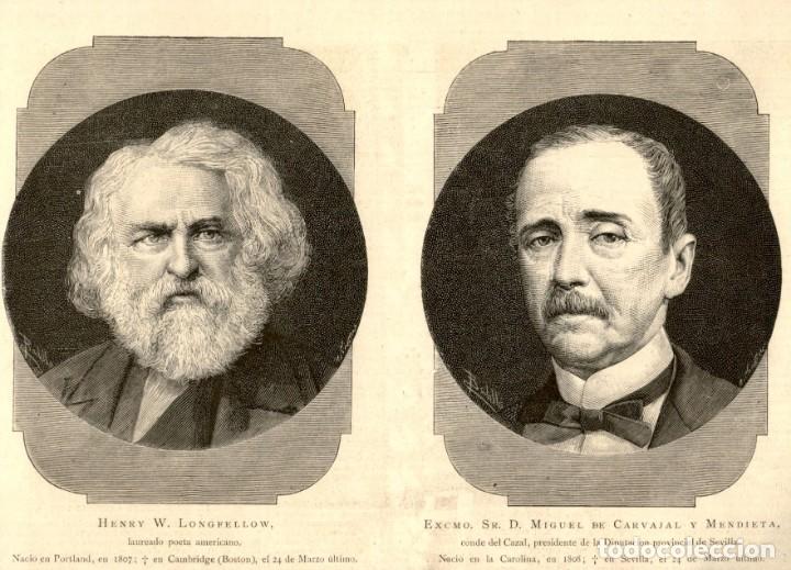 Arte: 1882 - Henry W. Longfellow - Miguel de Carvajal y Mendieta - La Ilustraci&oacute;n Espa&ntilde;ola