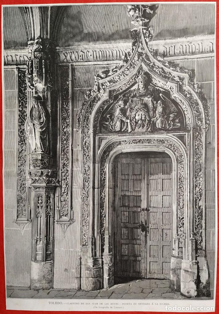 Art: 1880 - Granada Claustro de San Juan de los Reyes - La Ilustraci&oacute;n Espa&ntilde;ola - Grande