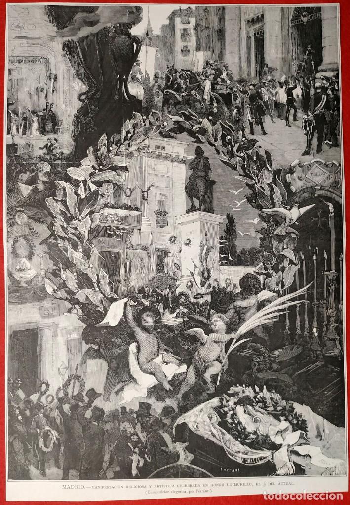 Art: 1880 - Madrid Manifestacion en honor a Murillo  - La Ilustraci&oacute;n Espa&ntilde;ola - Grande