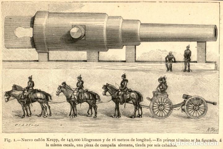 Arte: 1887 - Ca&ntilde;on Krupp - La Ilustraci&oacute;n Artistica