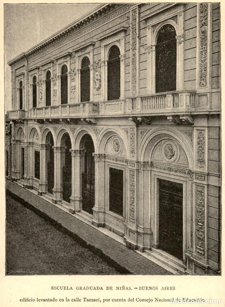 Arte: 1887 - Buenos Aires - Argentina - Escuela de ni&ntilde;as en calle Tacuari - La Ilustraci&oacute;n Artistica