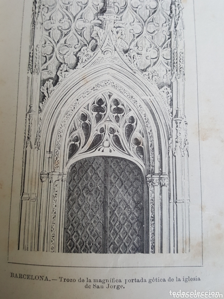 Art: GRABADO 1896. BARCELONA. IGLESIA DE SAN JORGE. PORTADA. ORIGINAL. PROCEDE DEL CALLEJA. 22 X 14 CM