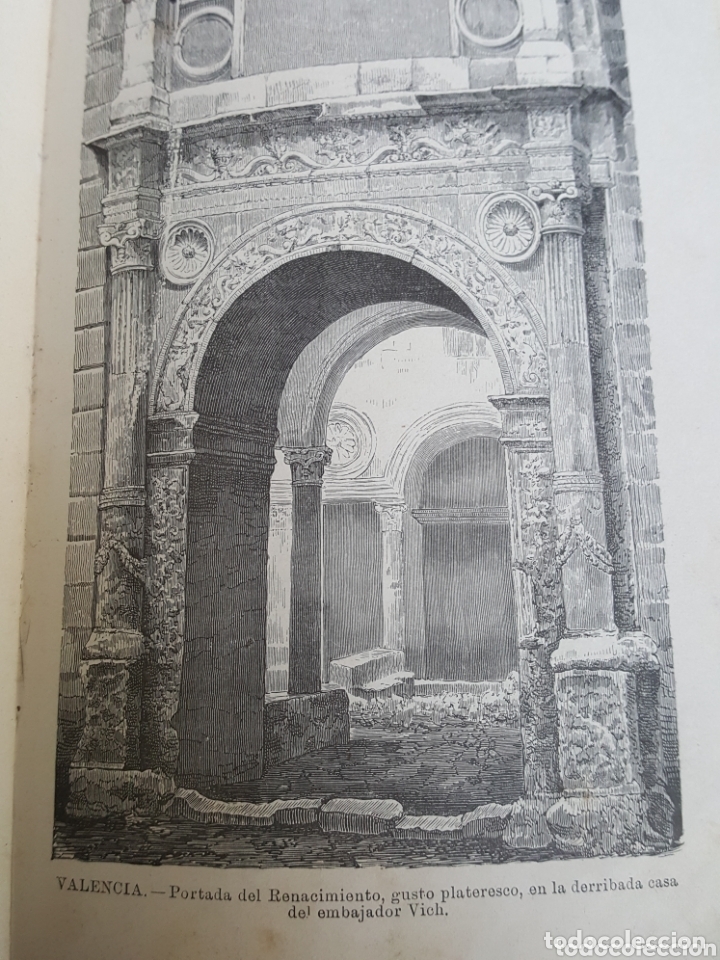 Art: GRABADO 1896. VALENCIA. PORTADA DE CASA EMBAJADOR VICH . ORIGINAL. PROCEDE DEL CALLEJA. 22 X 14 CM