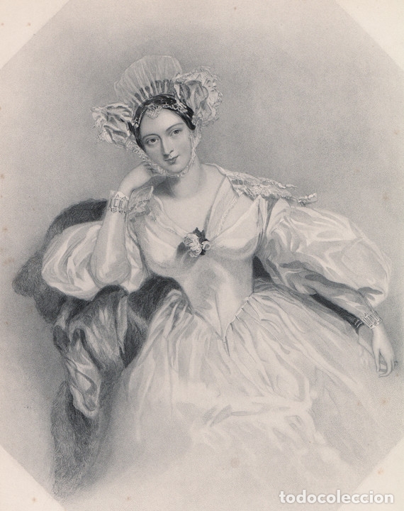 Arte: GRABADO AL ACERO DE 1844, RETRATO DE MARGUERITE POWER, CONDESA DE BLESSINGTON. Grav&oacute; H.T. RYALL