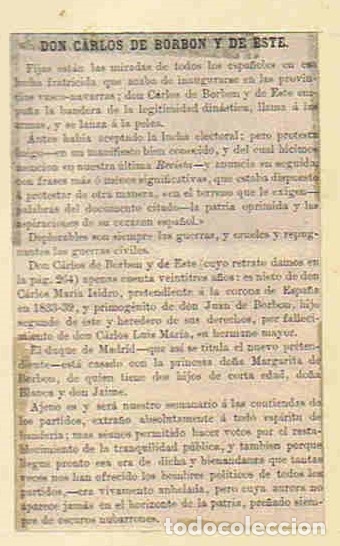 Arte: DON CARLOS DE BORB&Oacute;N Y DE ESTE. - grabado. - Foto 2