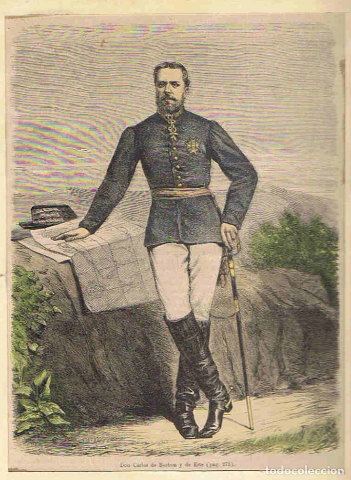 Arte: DON CARLOS DE BORB&Oacute;N Y DE ESTE. - grabado. - Foto 1