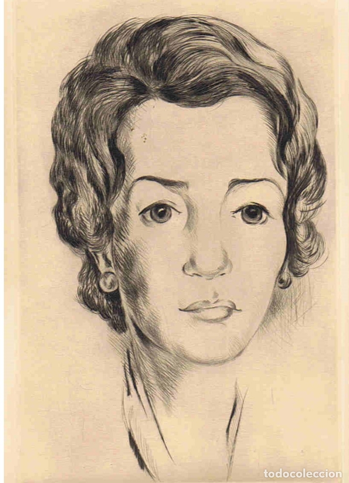 Arte: BUSTO DE MUJER. - Grabado. - Foto 1