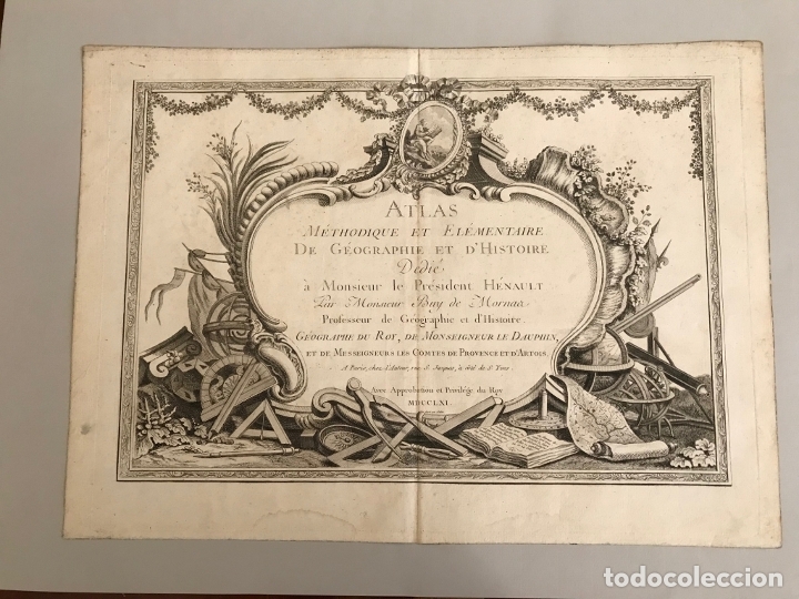 Arte: Gran frontispicio de atlas, 1761. Buy de Mornas - Foto 3