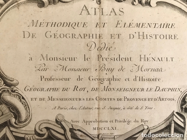 Arte: Gran frontispicio de atlas, 1761. Buy de Mornas - Foto 5