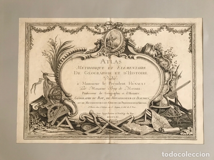 Arte: Gran frontispicio de atlas, 1761. Buy de Mornas - Foto 1