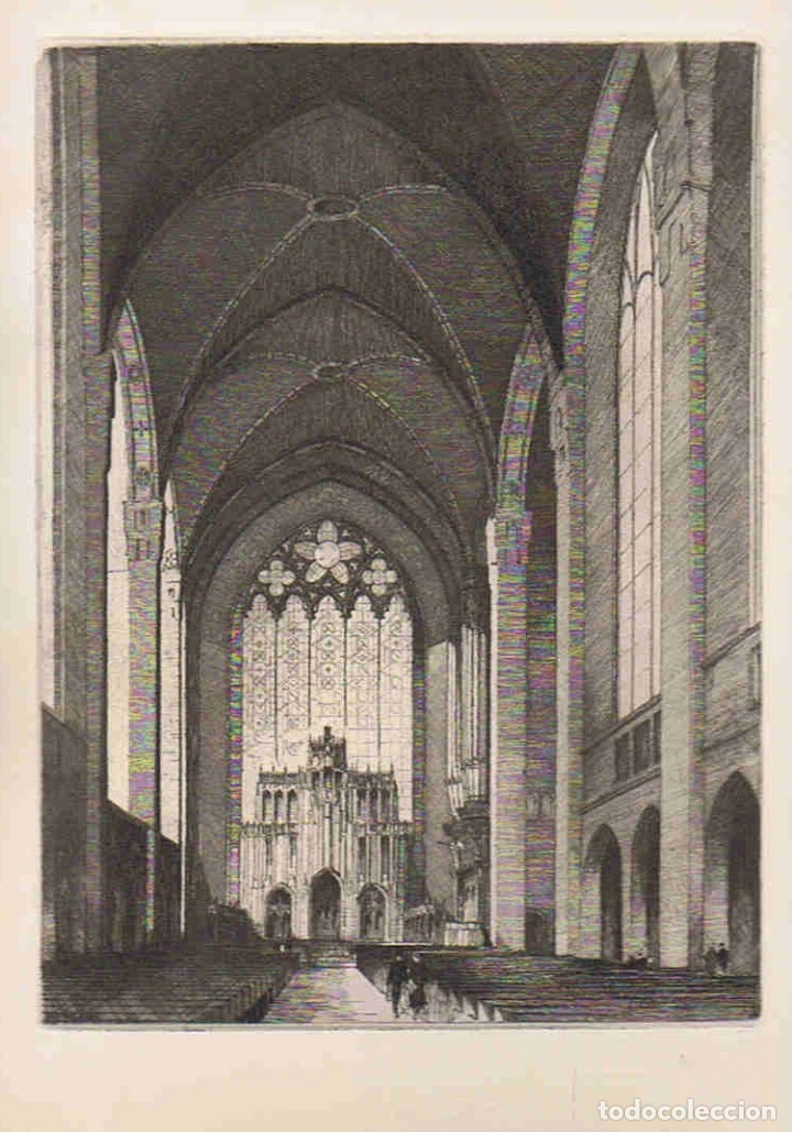 Kunst: CAPILLA G&Oacute;TICA DE LA UNIVERSIDAD DE CHICAGO. This interior view looks toward the chance lof the Chap