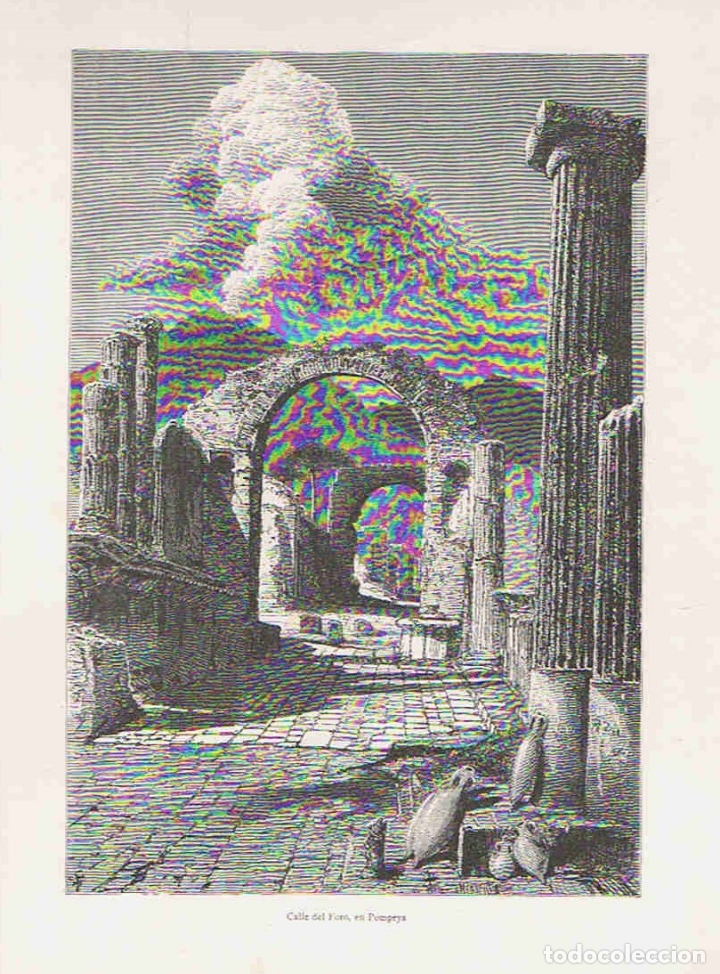 Arte: CALLE DEL FORO, EN POMPEYA. - Grabado. - Foto 1