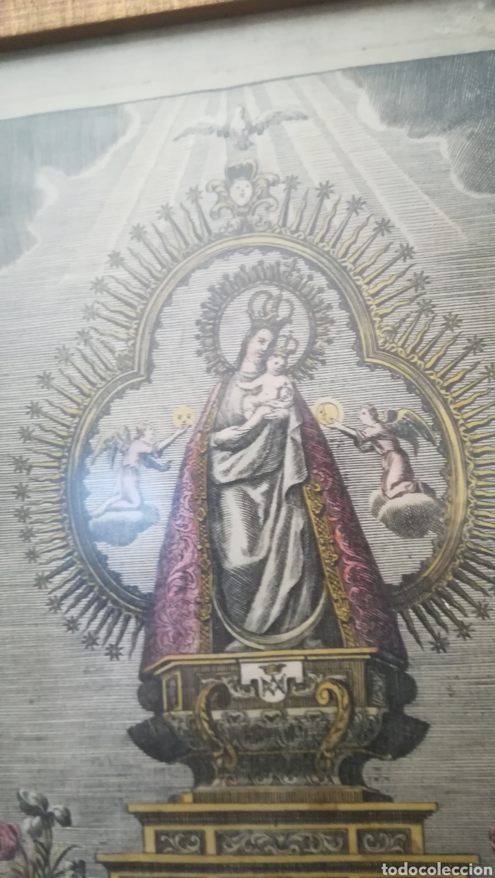Arte: Antiguo grabado en seda, coloreada, 1783, - Foto 2