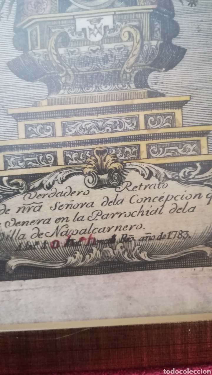 Arte: Antiguo grabado en seda, coloreada, 1783, - Foto 3