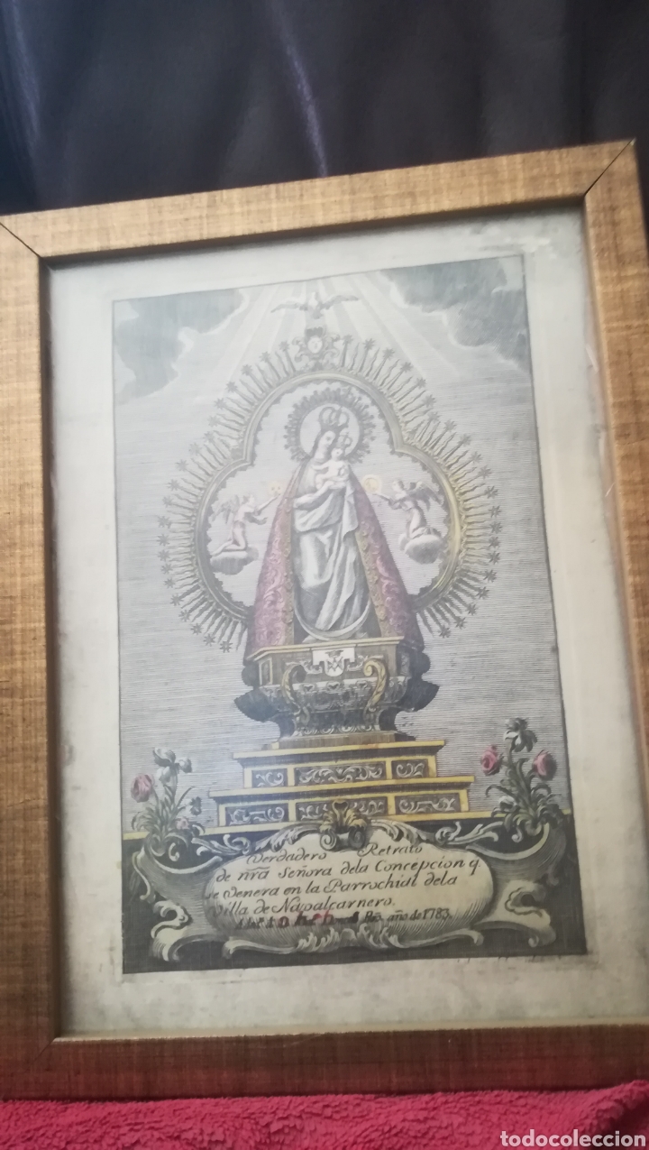 Arte: Antiguo grabado en seda, coloreada, 1783, - Foto 1
