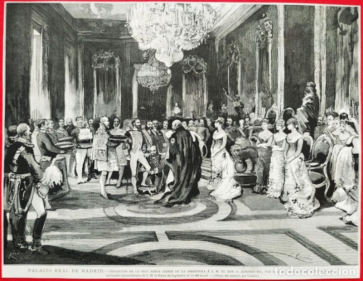 Art: 1881 - Palacio Real de Madrid - Orden de la Jarretera - La Ilustraci&oacute;n Espa&ntilde;ola - 31 x 23 cms