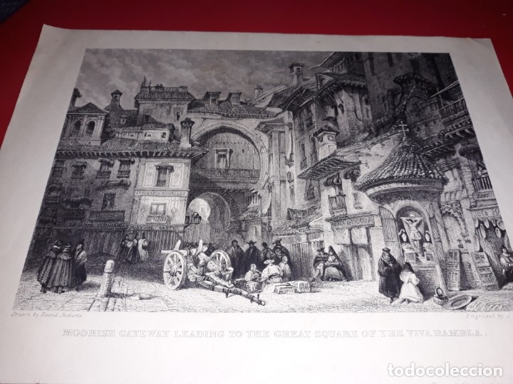 Arte: Lamina de La Rambla del dibujante David Roberts - Foto 2
