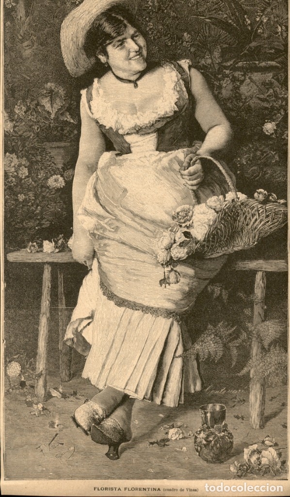 Arte: 1888 - Florista florentina de Vinea - La Ilustraci&oacute;n Iberica
