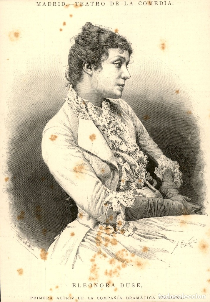 Arte: 1890 - Eleonora Duse Madrid Teatro de la Comedia - La Ilustraci&oacute;n Espa&ntilde;ola