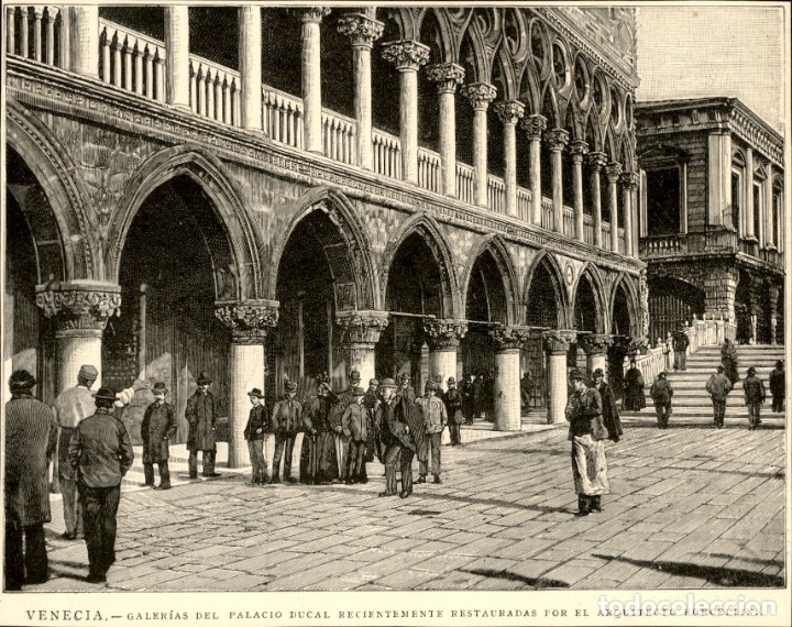Art: 1890 - Venecia - Palacio Ducal Arquitecto Forcellini - La Ilustraci&oacute;n Espa&ntilde;ola