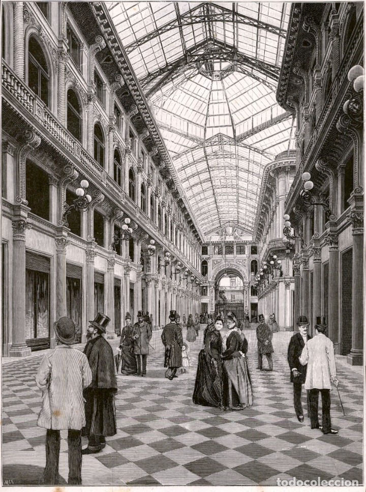 Arte: 1890 - Turin Galeria Vittorio Emanuelle - La Ilustraci&oacute;n Espa&ntilde;ola