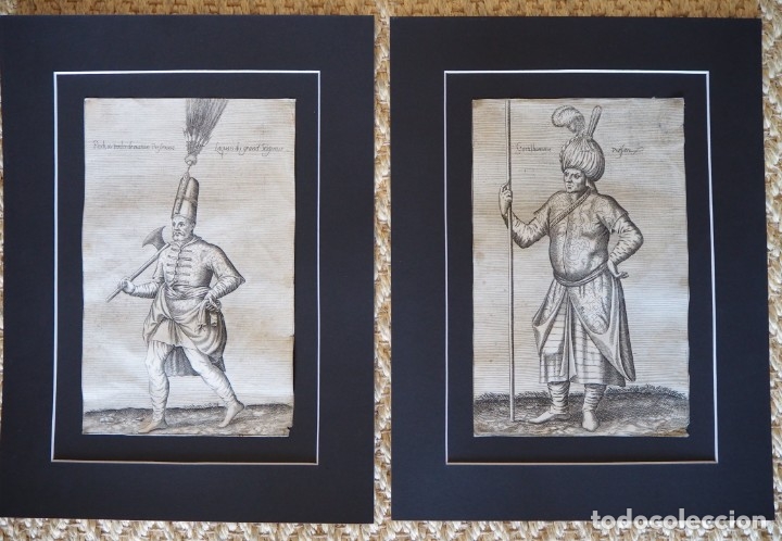 Arte: Pareja de Grabados del Siglo XVII. Imperio Otomano. Escuela Francesa - Foto 3 - 175647689
