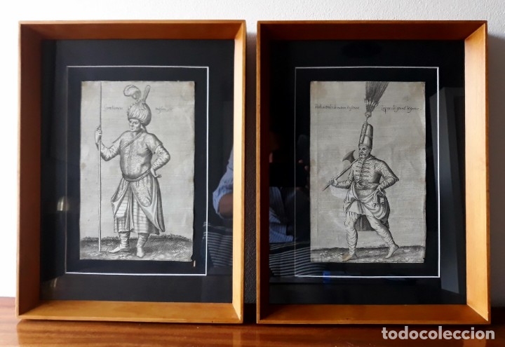 Arte: Pareja de Grabados del Siglo XVII. Imperio Otomano. Escuela Francesa - Foto 2 - 175647689