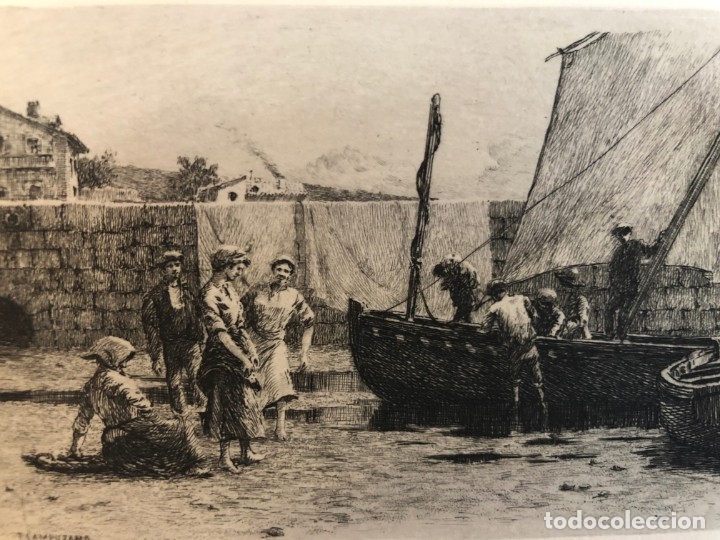 Kunst: Campuzano y Aguirre, Tomas (1857-1934) aguafuerte Vistas del Cantabrico