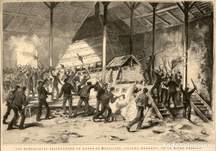 Arte: 1886 - Huelga de los mineros de Jumet - La Ilustraci&oacute;n Espa&ntilde;ola