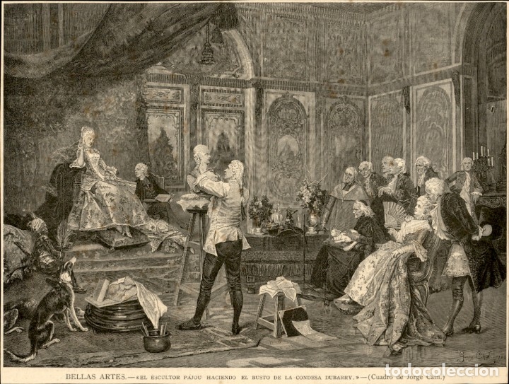 Kunst: 1886 - El escultor Pajou haciendo busto a la condesa Dubarry - La Ilustraci&oacute;n Espa&ntilde;ola