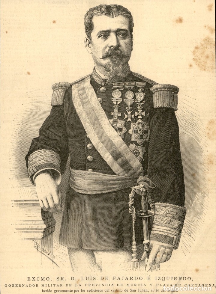 Kunst: 1886 - Luis de Fajardo e Izquirdo - Gobernador militar Murcia y Cartagena - La Ilustraci&oacute;n Espa&ntilde;ola