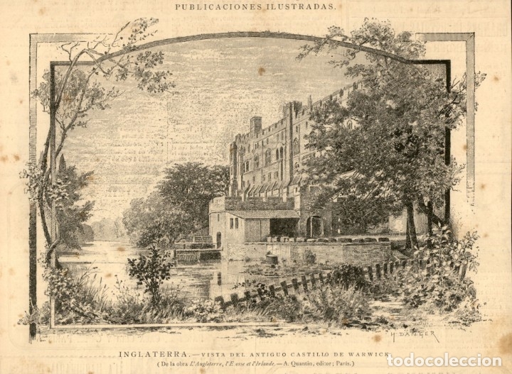 Kunst: 1886 - Inglaterra - Vista del Castillo de Warwick - La Ilustraci&oacute;n Espa&ntilde;ola