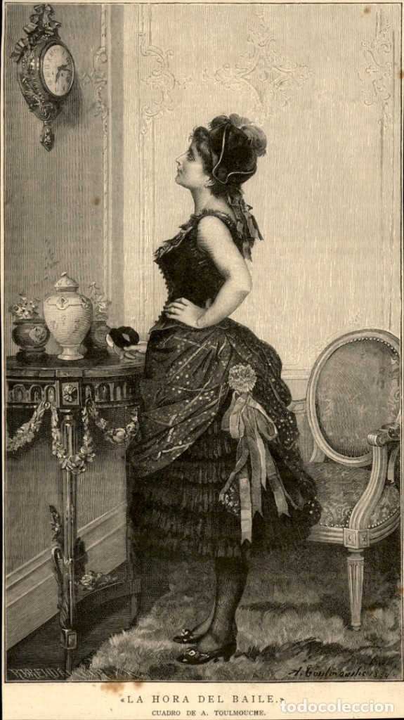 Kunst: 1886 - La hora del baile - Cuadro de A. Toulmouche - La Ilustraci&oacute;n Espa&ntilde;ola