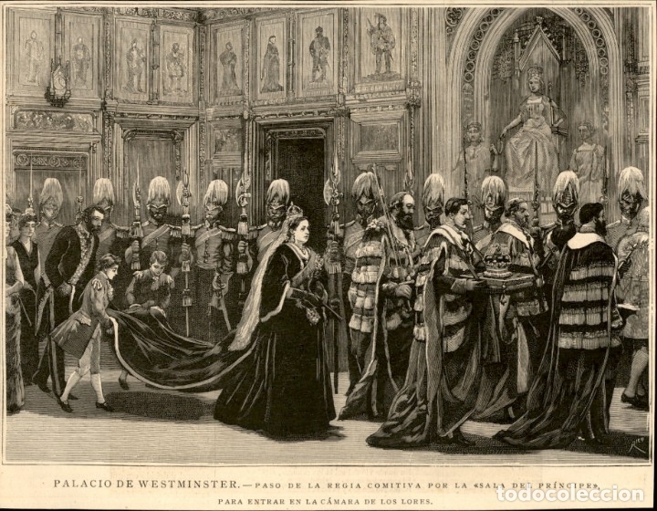 Kunst: 1886 - Londres - Palacio de Westminter - Sala del principe Lores - La Ilustraci&oacute;n Espa&ntilde;ola