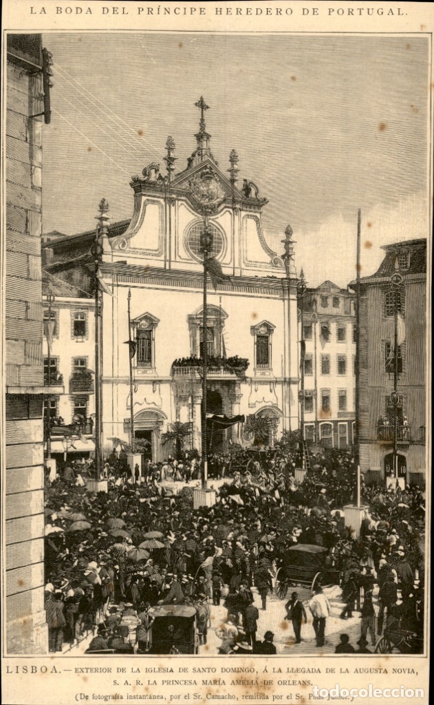 Arte: 1886 - Lisboa - Iglesia Santo Domingo Maria Amelia de Orleans - La Ilustraci&oacute;n Espa&ntilde;ola