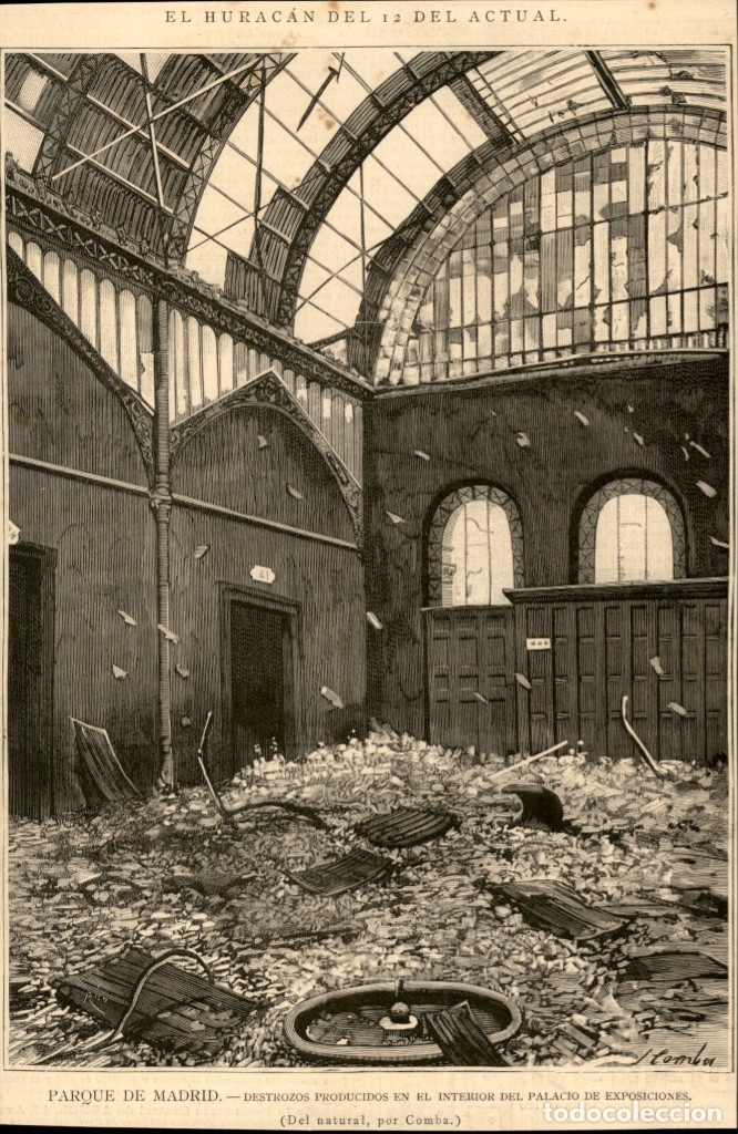 Kunst: 1886 - Parque de Madrid - Interior del Palacio de Exposiciones - La Ilustraci&oacute;n Espa&ntilde;ola