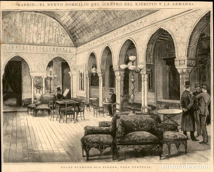 Kunst: 1886 - Madrid - Centro del Ejercito y la Armada Salon La Serre - La Ilustraci&oacute;n Espa&ntilde;ola