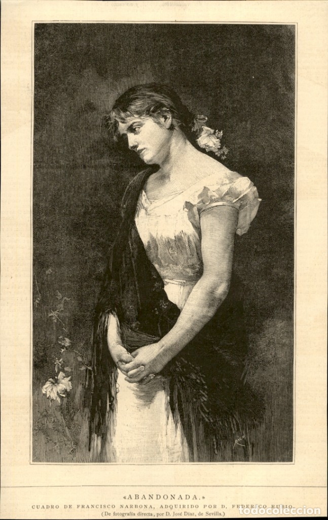 Arte: 1886 - Abandonada - Cuadro de Francisco Narbona - La Ilustraci&oacute;n Espa&ntilde;ola
