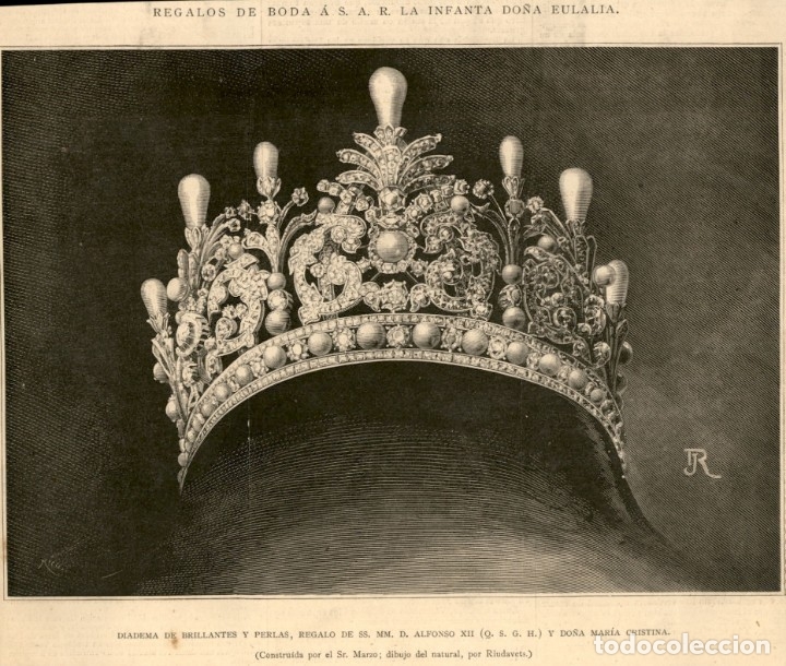 Arte: 1886 - Boda Infanta Do&ntilde;a Eulalia regalo del Rey Alfonso XII - La Ilustraci&oacute;n Espa&ntilde;ola