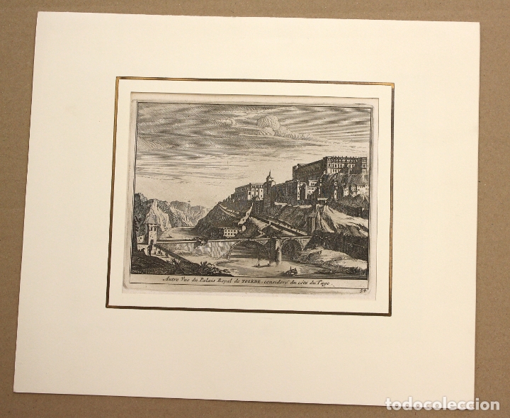 Arte: GRABADO CALCOGRAFICO PALACIO REAL DE TOLEDO. C. 1800 - Foto 2