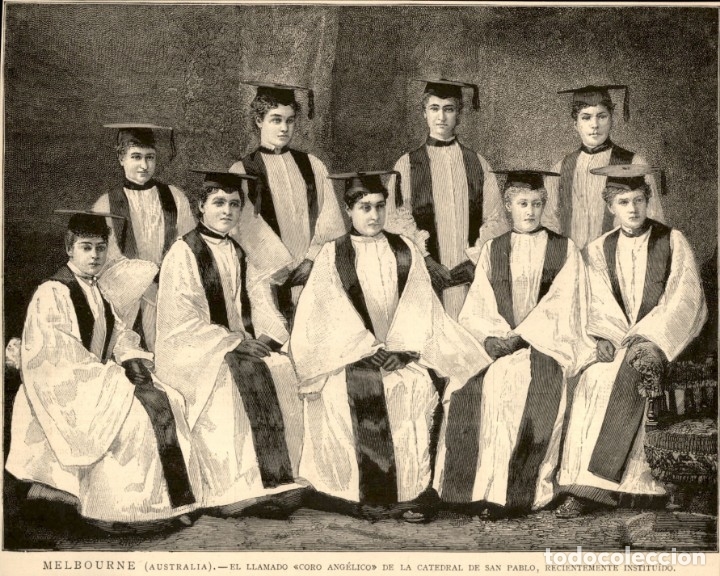 Art: 1889 - Melbourne Australia - Coro Angelico de la catedral de San Pablo - La Ilustraci&oacute;n Espa&ntilde;ola