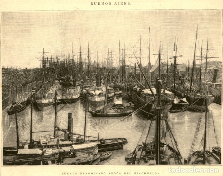 Art: 1889 - Buenos Aires - Puerto Boca del Riachuelo - La Ilustraci&oacute;n Espa&ntilde;ola