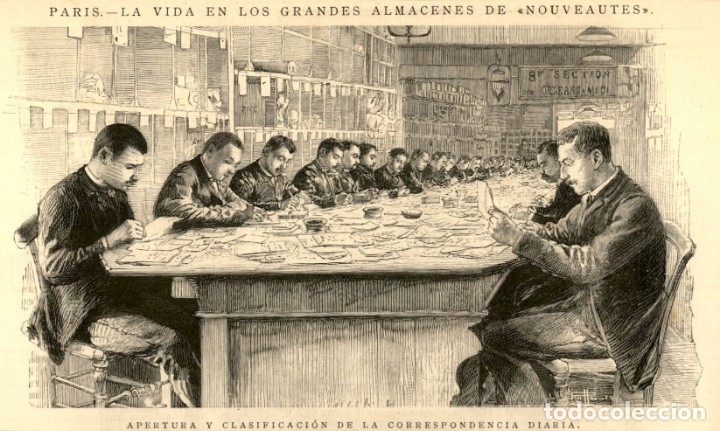 Art: 1889 - Paris - La vida en los grandes almacenes Nouveautes - La Ilustraci&oacute;n Espa&ntilde;ola