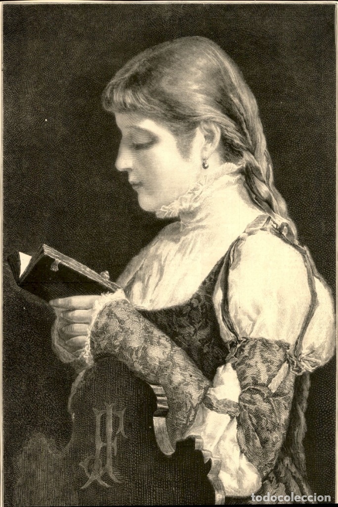 Art: 1889 - Margarita en la Iglesia - F. Jacovace - La Ilustraci&oacute;n Espa&ntilde;ola