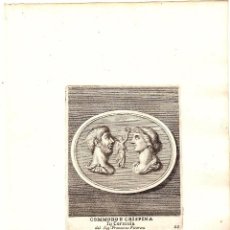 Art: GRABADO DEL EMPERADOR ROMANO COMODO Y SU MUJER CRISPINA. SIGLO XVIII. Lote 184014587