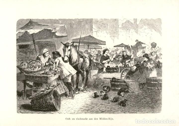 Art: 1875 - Lonja - mercado de pescado - Grabado aleman de Illustrierte Chronik der zeit
