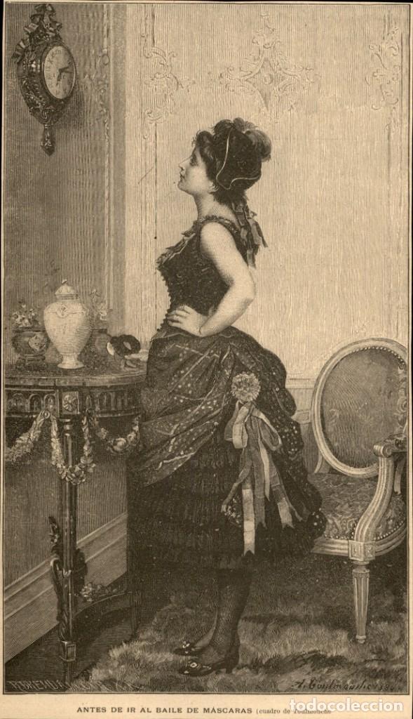 Arte: 1888 - Antes de ir al baile de mascaras - Toulmouche - La Ilustraci&oacute;n Ib&eacute;rica