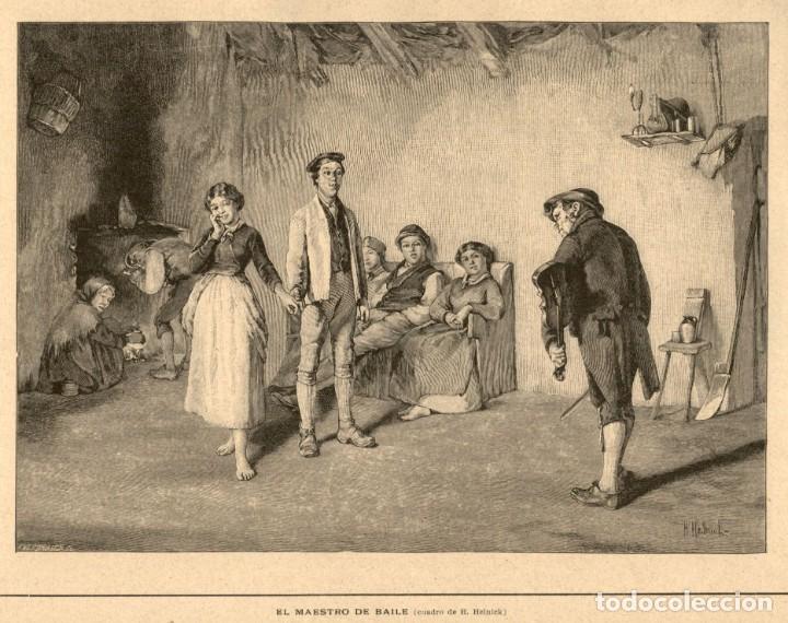 Arte: 1888 - El maestro de Baile - Cuadro de H. Heinick - La Ilustraci&oacute;n Ib&eacute;rica
