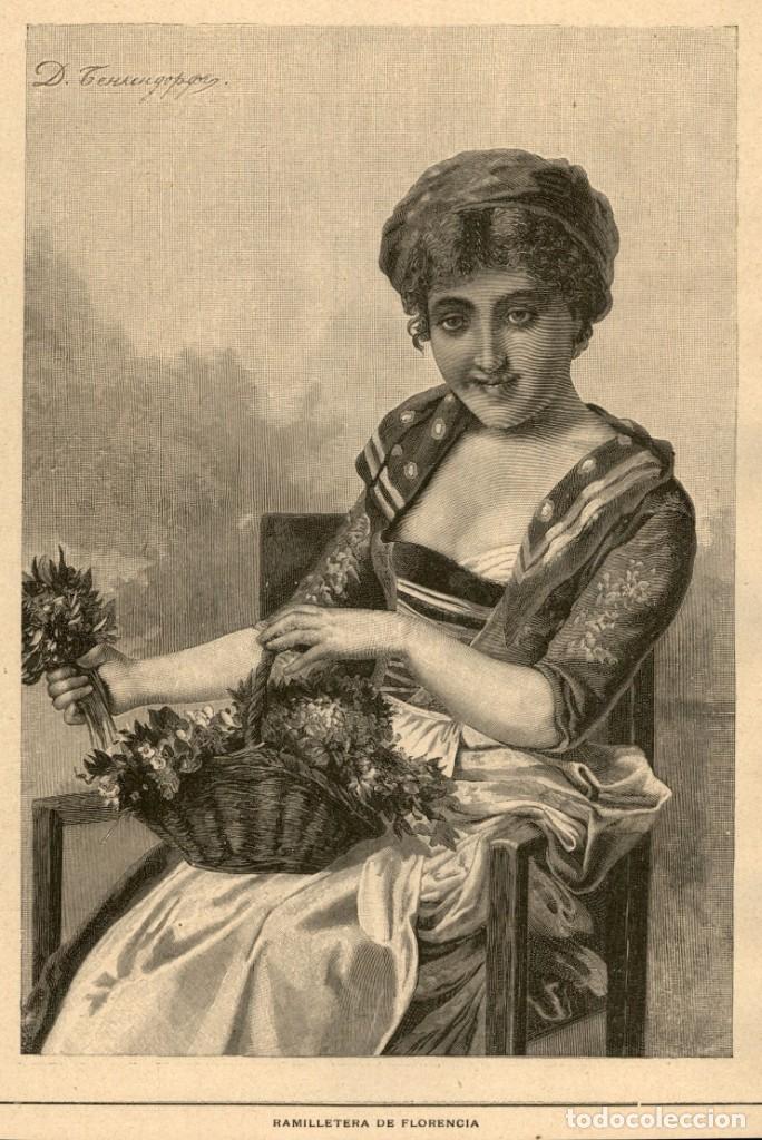 Arte: 1888 - Ramilletera de Florencia - La Ilustraci&oacute;n Ib&eacute;rica