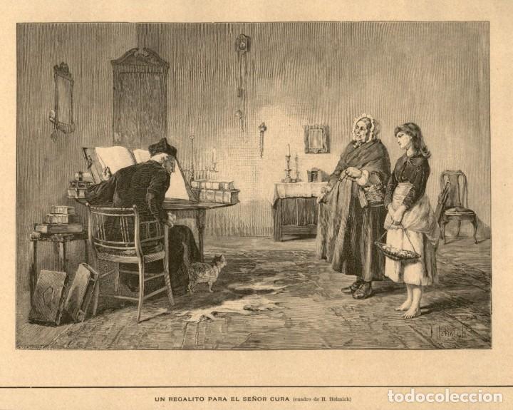Arte: 1888 - Un regalito para el se&ntilde;or cura - H. Helmick - La Ilustraci&oacute;n Ib&eacute;rica
